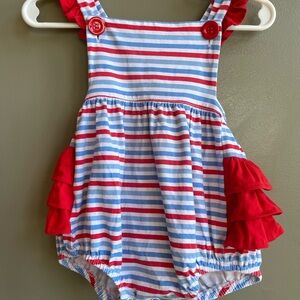 Striped Red and Blue Kids Bodysuit